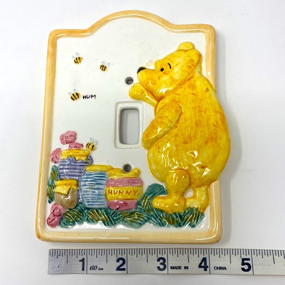 Disney Winnie the Pooh Ceramic Light Plate Cover, Vintage Light Switch - Picture 5 of 6